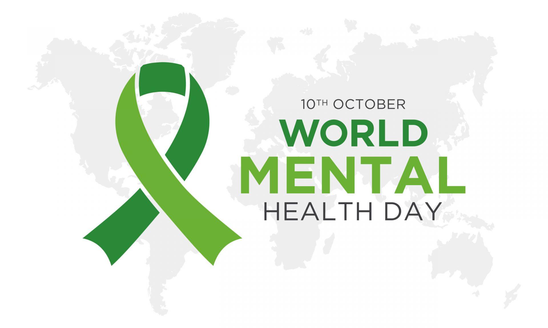 Vector illustration of World mental health day. October 10. Green awareness ribbon icon vector isolated on a white background. Health awareness concept for banner banner design. Vector illustration of World mental health day. October 10. Green awareness ribbon icon vector isolated on a white background. Health awareness concept for banner banner design.