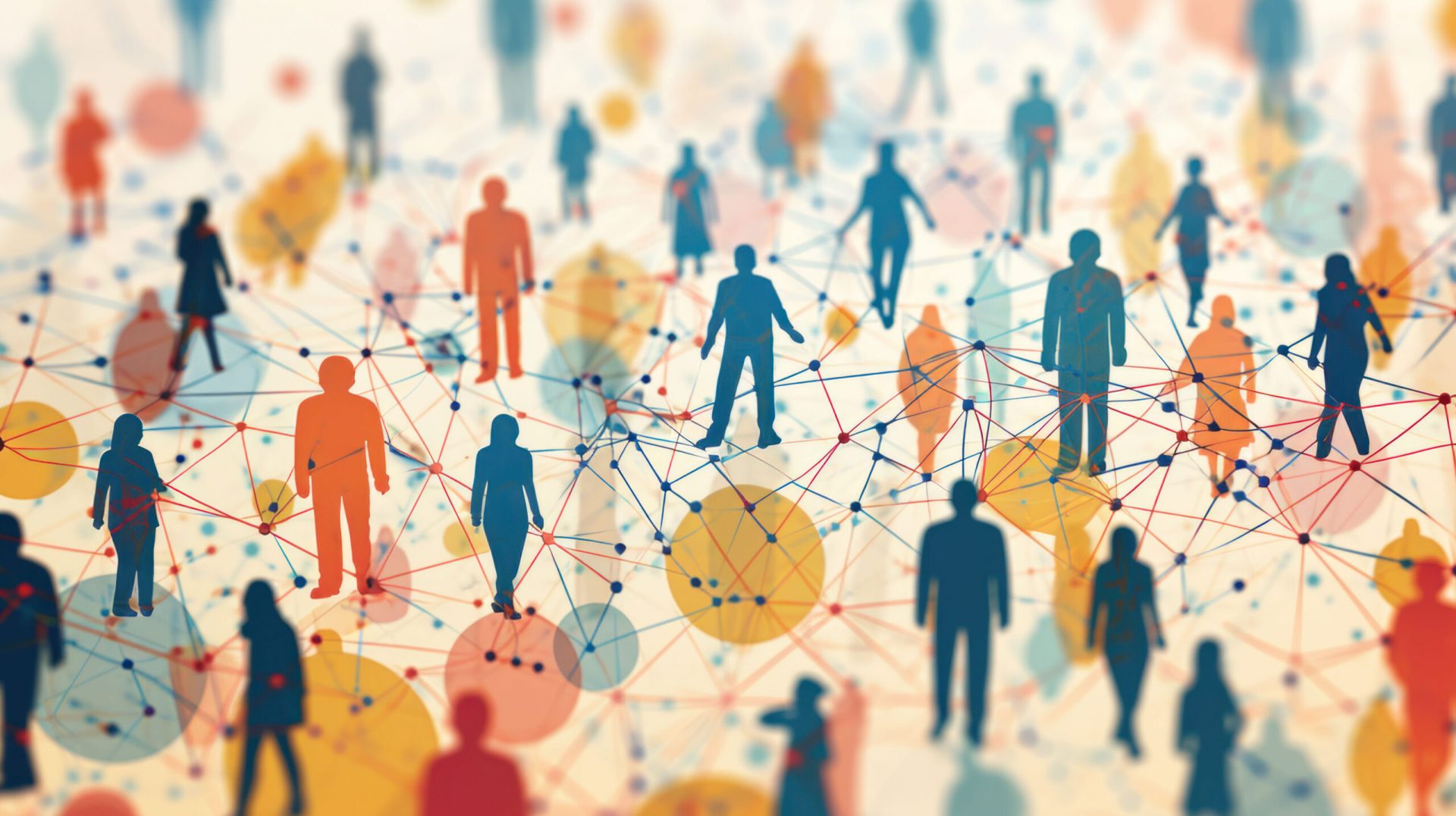 Simplistic, modern graphic of interconnected human figures, representing community and global health for World Health Day, on a bright background --ar 16:9 --stylize 250 --v 6 Job ID: 7a10490c-430a-4fed-b147-2fb3ff5b83ae